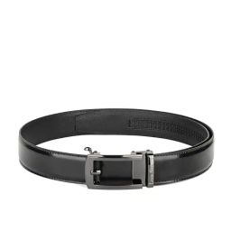 Louis Stitch Gunmetal Leather Solid Belt-image-74