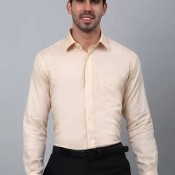 Cantabil Lemon Regular Fit Self Design Shirt-image-69