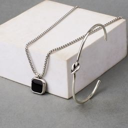 SALTY Stone Studded Bracelet & Necklace Jewellery Set-25