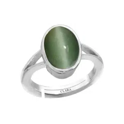 Clara Green Cats Eye 4.8cts Sterling Silver Navratna Ring-image-21