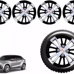 Auto Pearl CSDC06 R13 33.02 cm (13 Inch) PPress Type Wheel Hubcap with Retention Ring Glossy White Black Wheel Cover for Maruti Baleno (Set of 4)-image-71