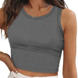 BAESD Women Round Neck Sleeveless Tank Crop Top-image-67
