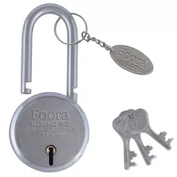 Foora 50 mm Silver Finish Iron Padlock with 3 Keys and 1 Key Chain, FO-50LS-image-67