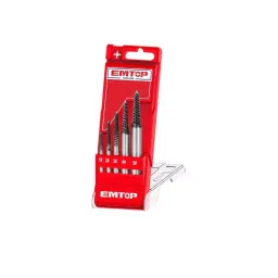 Emtop 48-52 HRC Chrome Vanadium Steel 5 Pcs Screw Extractor Set, ESES1008-31
