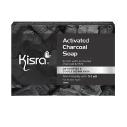KISRA Set Of 3 Activated Charcoal Anti Pollution & Cooling Freshness Soaps - 75 g Each image 2