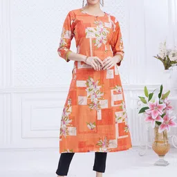 Jevi Prints Floral Printed Round Neck Cotton Straight Kurta-picture-14