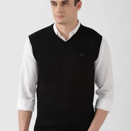 Peter England Casuals Men V-Neck Sweater Vest-picture-38