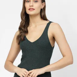 Kalt V-Neck Sleeveless Ribbed Cotton Fitted Top-picture-8