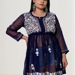 myplusfashion Women Embroidered A-Line Kurti-image-104