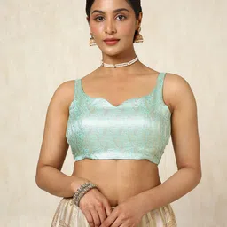 Soch Zari Woven Padded Tussar Saree Blouse-picture-44