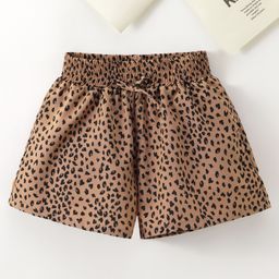 Kookie Kids Above Knee Length Shorts Leopard Print  - Brown-picture-36