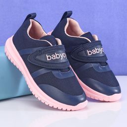 Babyoye Solid Sneakers With Velcro Closure- Blue & Pink-picture-38