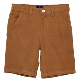 Kiddopanti Button Down Solid Shorts  - Light Brown-image-42