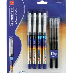 Cello Butter flow Classic  Roller Pen with 2 Refills Pack of 1 - Black and Blue-23