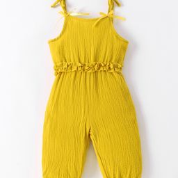 Kookie Kids Sleeveless Solid Color Jumpsuit - Yellow-image-51