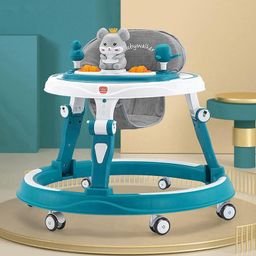 Play Nation Multi Function Adjustable Height Baby Walker with Toy Bar & Music - Green White-11