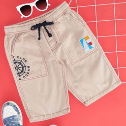Pantaloons Junior Cotton Ocean Club Text Printed Shorts - Off White-image-57