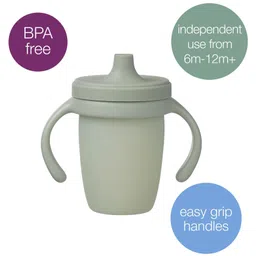 b.box Soft Silicone Spout Cup - Spill Proof & Transition Friendly with Removable Lid & Handles 240ml Capacity Sage Green-picture-14