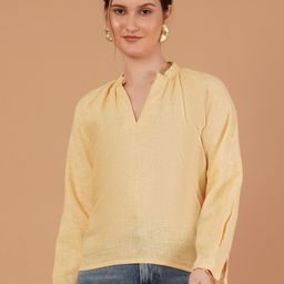 all about you Mandairan Collar Cotton Top-image-77