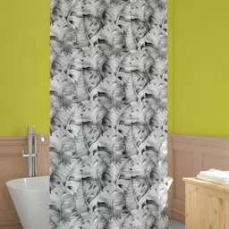 ArtzFolio Black & White Tropical Printed Waterproof Shower Curtain-image-27