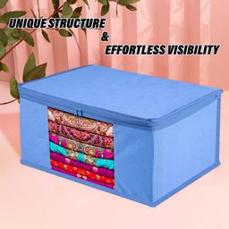 Kuber Industries Blue Pack of 3 Regular Multi-Utility Organisers With Transparent Window image 2
