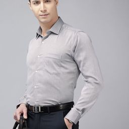 Van Heusen Smart Self Design Textured Pure Cotton Formal Shirt-image-98