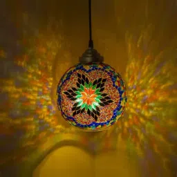 Homesake Multicolored Hanging Mosaic Lamp - Set of 1-picture-16