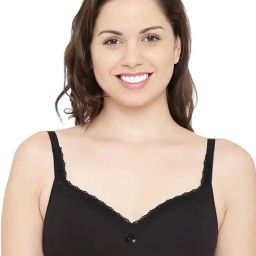 Enamor A017 Smoothening Wirefree Balconette T-Shirt Bra - Padded  High Coverage - Black-image-19