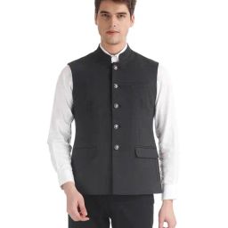 AD by Arvind Charcoal Nehru Jacket-28