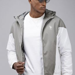 U.S. Polo Assn. Hooded Colourblocked Bomber Jacket-image-49