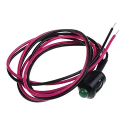 RS PRO Green Panel Mount Indicator 2V DC, Mounting Hole Size 8 mm, Termination Type Lead Wires, Model No 207731-12