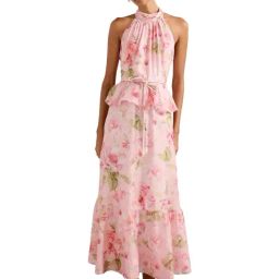 Serena Petite Halter Peplum Midi Dress-image-34