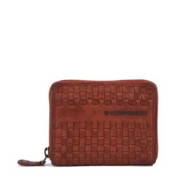KOMPANERO Amelie Cognac Leather Textured Zip Around Wallet-image-4