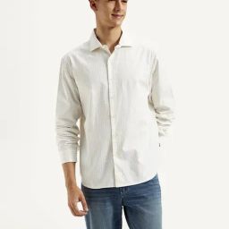 Levi's Beige Cotton Slim Fit Checks Shirt-picture-24