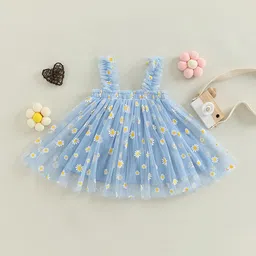 PYOS Floral Print Net A-Line Mini Dress image 4