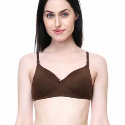 Lady Lyka Brown Non Wired Padded T-Shirt Bra-picture-15