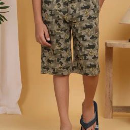 Sweet Dreams Boys Green Printed Shorts-image-28