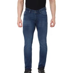 celio* Dark Blue Lightly Washed Mid Rise Solid Jeans-image-38