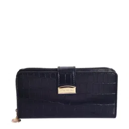 Lino Perros Black Textured Wallet for Women-86