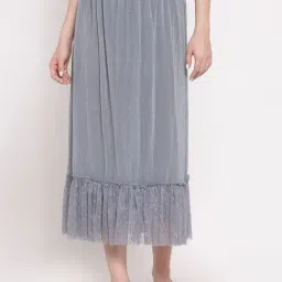 Lela Grey A-Line Skirt-image-3