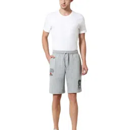 Van Heusen Sport Regular Fit Zipper Pocket Ultra Soft Printed Knit Shorts - Grey Melange-picture-21