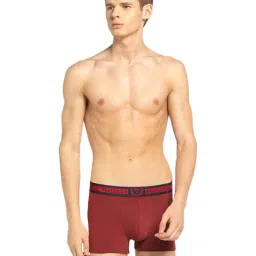 Van Heusen Sport Regular Fit Ultra Soft Waistband Double Layer Gusset Solid Trunks - Red Melange-picture-39