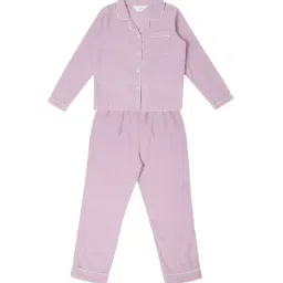 Mystere Paris Kids Purple Striped Shirt with Pyjamas-image-63