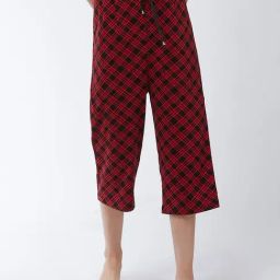 Miss Chase Red & Black Checks Capris-image-22