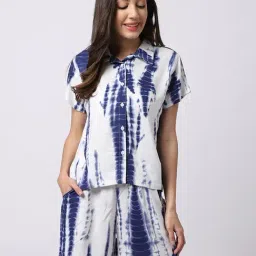 Claura Blue & White Shirt With Shorts-picture-18