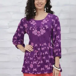 Rangriti Purple Printed Tunic-picture-11
