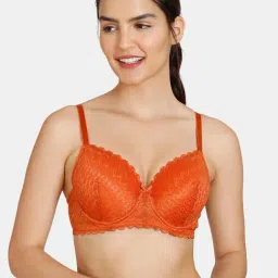 Zivame Orange Lace Half Coverage T-Shirt Bra-44