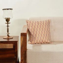 Fabindia Home Huma Woven Yellow & Orange Cotton Cushion Cover-picture-17