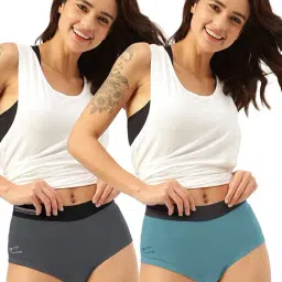 Freecultr Grey & Teal Hipster Panty - Pack of 2-image-5