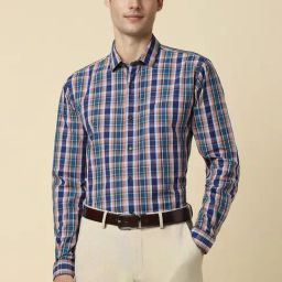 Allen Solly Multicolored Cotton Slim Fit Checks Shirts-image-77